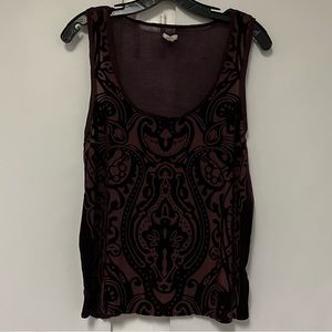 Well Loved Ecote Purple Velvet Top W/Side Slits, M